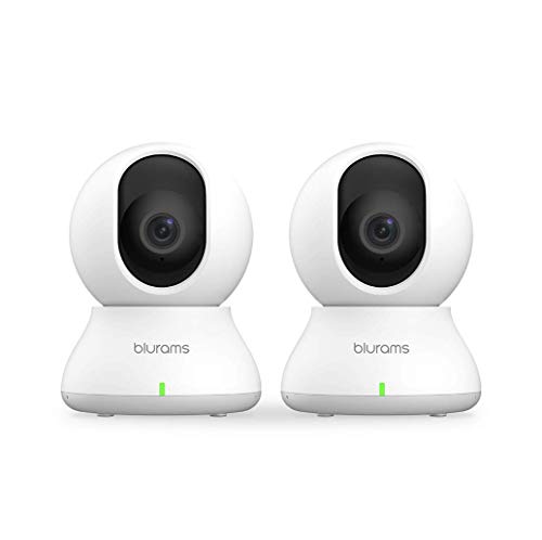 blurams 2pc Indoor Security Camera PTZ 1080p, WiFi Dome Camera Pet/Nanny Camera Baby Monitor w/Two-Way Audio | Sound/Person Detection | IR Night Vision | Cloud&Local Storage | Compatible with Alexa