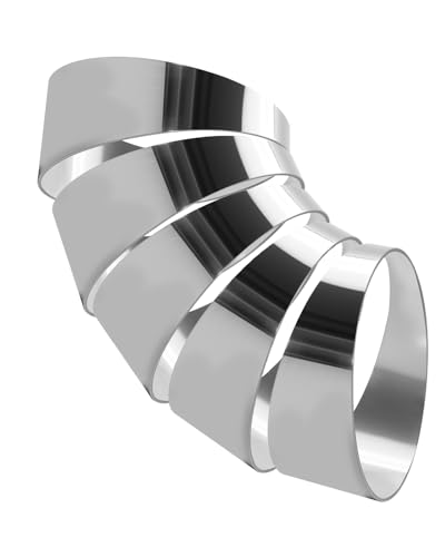 304 Stainless Steel Pie Cuts Fit for Custom Exhaust System, 5-Pcs 4'' Customized Exhaust System Polished
