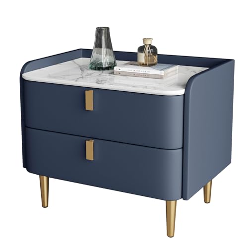 GODFSAHG Moderna Mesita de noche con cajones, mesa de noche robusta para dormitorio, mesa auxiliar pequeña con almacenamiento, fácil montaje, ideal para dormitorio, dormitorio, oficina o dormitorio.