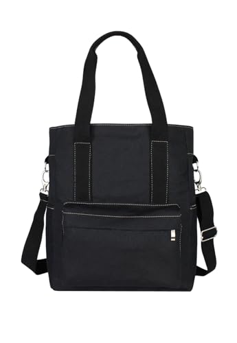 Lenna's Canvas Tote Bag Bolsa Transversal e de Ombro Tamanho Grande A025 Preta
