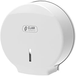 Dispensador De Rollos De Papel Higienico Clar Systems P3000PB Dispensador de Papel Higiénico en Rollo, Blanco