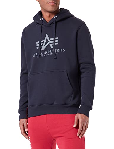 Alpha Industries Basic Hoody Kapuzensweat für Herren Rep.Blue – Ansicht 1