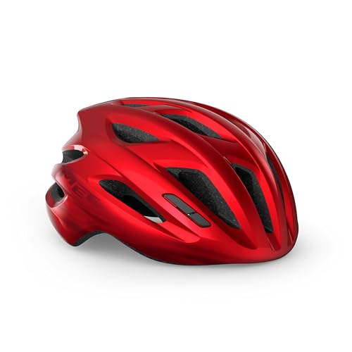 MET - Idolo Road Cycling Helmet In Red Metallic Size Medium (52-59 cm), Red Metallic shiny