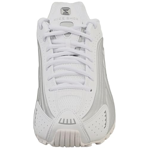 Nike Shox R4 Shoes (AR3565-102, White/Metallic Silver/Volt/White)3