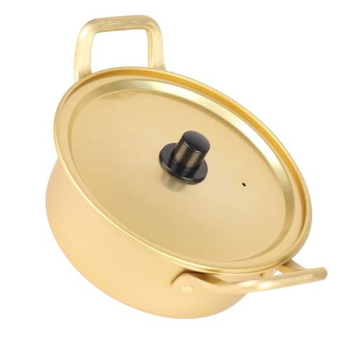 Badafaci Olla de Fideos Coreanos, Olla de Aluminio con Asas Dobles, 6,3 Pulgadas y 8,6 Pulgadas para Cocinar en Casa (16cm)