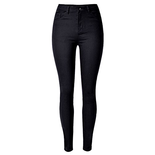 LIYT-TOPSHOP Women's High Waist Slim Stretchy Jeans Pencil Pants Black