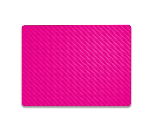 Image of MightySkins Carbon Fiber Skin Compatible with Microsoft Surface Laptop Go 3 (2023) Full Wrap Kit - Solid Hot Pink | Protective Durable Textured Carbon Fiber Finish | Made in The USA
