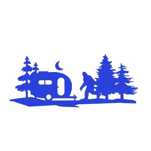 Autocollants Sasquatch et Montagnes bleus pour décoration de fenêtre de voiture