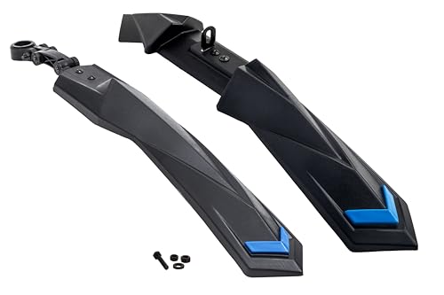 Image of Dark Horse Bicycle MX2 Fender Set, Suitable for 24 inch & 26 inch Inch Cycle, V-Brake Model, MTB & ATB Cycles, Durable Clamp Fitting New Mudguard for Cycles (Blue)