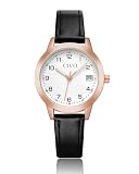 Boîtier 32 mm - Ajustement parfait : Dotée d’un boîtier de 32 mm et d’un fin bracelet cuir de 14 mm, cette montre s’adapte parfaitement aux poignets fins. Idéale pour les femmes d’affaires souhaitant un modèle féminin délicat et discret. La fenêtre de date à 3 heures assure une lecture rapide sans altérer le design minimaliste.