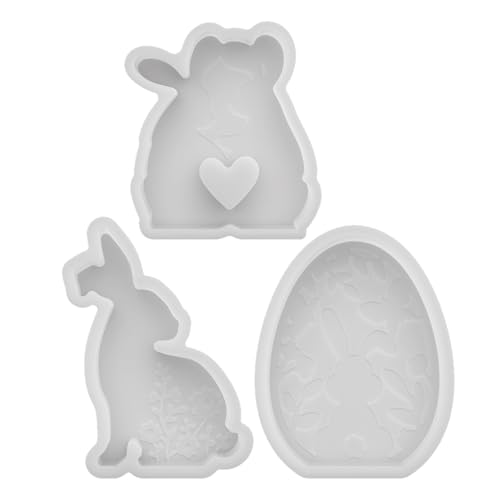 Alipis Stampi in Silicone per Candele Pasquali 3 Pezzi a Forma di Coniglietto e Sfera 3D Set per Decorazioni Primaverili Fai da Te Adatti per Cera Resina e Aromaterapia per Creazioni