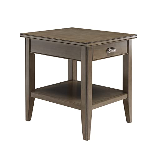 Image of Leick Home Laurent End Table, 24 inch, Smoke Gray