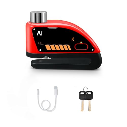 Blocco Freno A Disco Per Moto Blocco Disco Ruota Ricaricabile Disco Di Sicurezza 120dB Con Chiavi Lucchetto Portatile(Type 3)