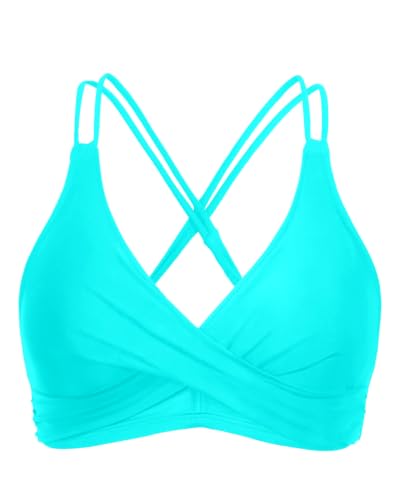 Image of Holipick Twist Front Bikini Tops for Women - Push Up Bathing Suit Top Padded Swimsuit Top