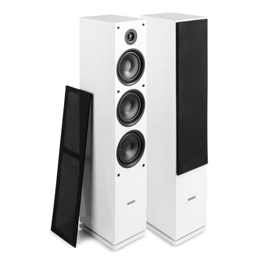 Fenton SHF80W Altavoces HiFi de 500 W - Elegante Conjunto de Altavoces de Gama Alta de 3 vías - 3 woofers y Tweeter - Ideal música, películas y Juegos - Blanco