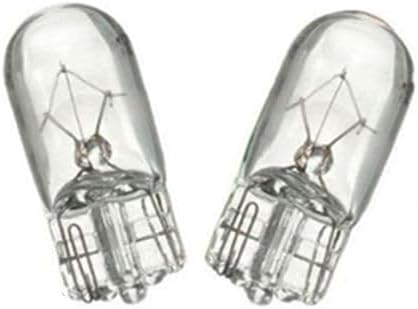 10Pcs 12V 5W T10 501 194 W5W T3-1/4 Small Light Bulb 4300K Yellow T10 Clear Glass Halogen Wedge Base Bulbs for Motorcycle, RV and Cabinet, Boat and Landscape Lights, Auto, DC 12V all
