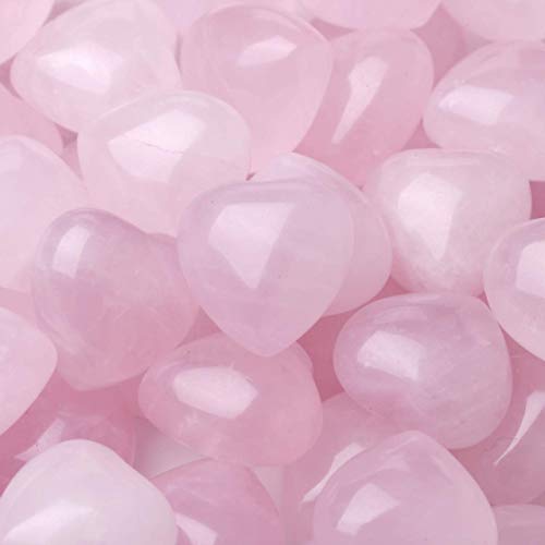 Sunligoo Natural Healing Crystal Rose Quartz Heart Love Stones Set Bulk Polished Pocket Palm Thumb Gemstones Chakra Reiki Balancing Valentines Day Gifts - 0.6 Inches, 15 Pcs #TOP1