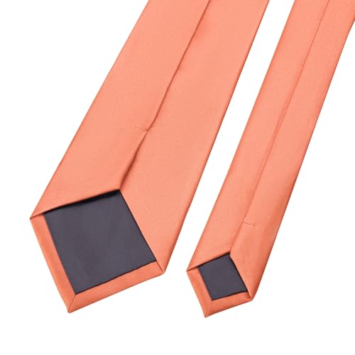Image of KOOELLE Men's Ties Solid Pure Color Plain Neckties Formal Black Ties For Men