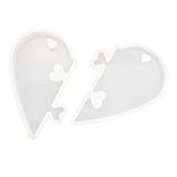 Fityle Resin Casting Molds, Silicone Resin Jewelry Molds Making Pendant Mould Split Puzzle Heart...