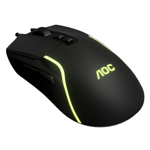 AOC Wired Gaming Mouse, 7200DPI RGB Ergonomic Computer Mouse...
