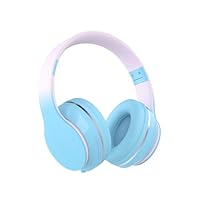 Bluetooth Kids Headphones,Wireless Kids Headphones Over Ear with Microphones,Stereo Sound ,10H Playtime,Foldable&Adjustable Children Headphones,Bluetooth 5.1 Headset for Adults School Travel (Blue)