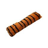 Shienfir Oreiller de jeu pour chat en peluche résistant aux morsures - Motif queue de tigre - Réduit l'anxiété et l'ennui - Contient de l'herbe à chat - Marron clair