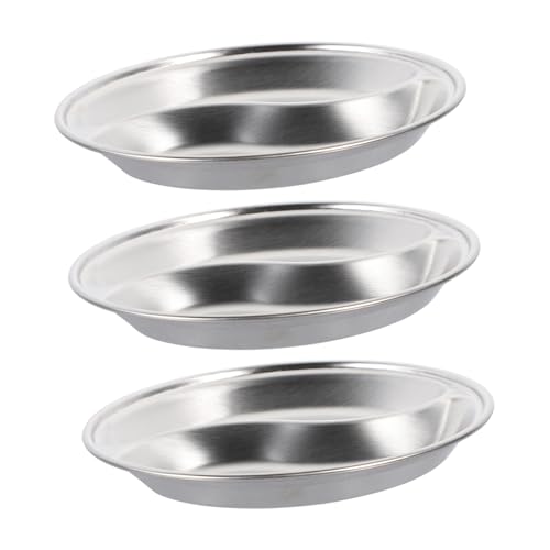 Cabilock 3Pcs Soy Sauce Plate Multi Use Sauce Bowls with Two Compartments for Seasonings Appetizers and Side Dishes