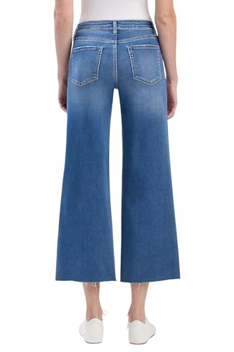 VERVET Women's Aileeah High Rise Cropped Slim Wide Leg Jeans3