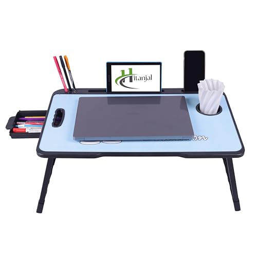 Image of Hitanjal Study Table Bed Table Premium Laptop Table /Foldable and Portable Wooden /Writing Desk for Office /Home /School (B Dore)