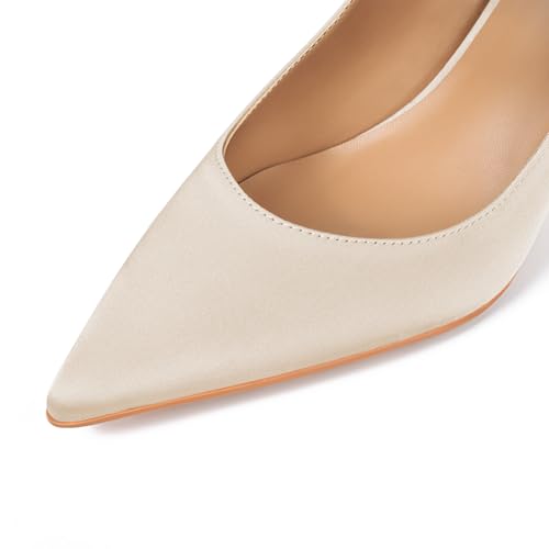 Image of XINIUNIU Heeled Mules for Women Rhinestone Heels Pointed Toe Slip On 2.5 Inch Kitten Stiletto Closed Toe Sandals Dress Wedding Pump Shoes