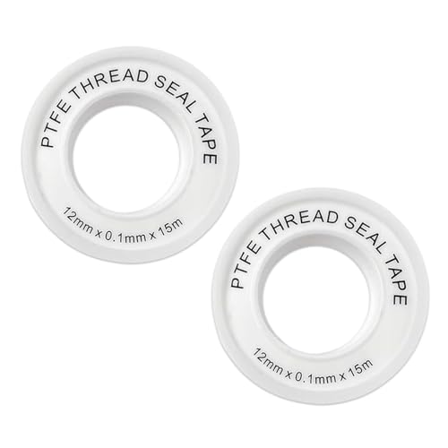 YANAJIAJIA 2 Pcs Tape Professional Plumbers Tape for Water Pipes and Shower Heads Heavy Duty Plumbing Tape for Leak-Proof Sealing Standard White Thread Seal Tape for Home and Commercial Use