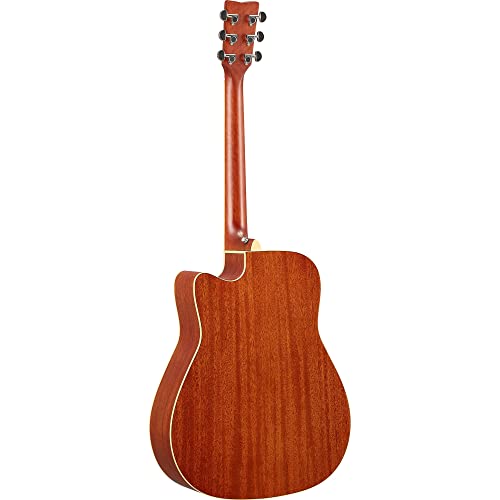 Image of Yamaha FGC-TA Dreadnought Cutaway Transacoustic Guitar w / Chorus and Reverb, Brown Sunburst | Built-in Transacoustic Reverb and Chorus, Solid Spruce Top, Mahogany Back and Sides, Srt Piezo Pickup