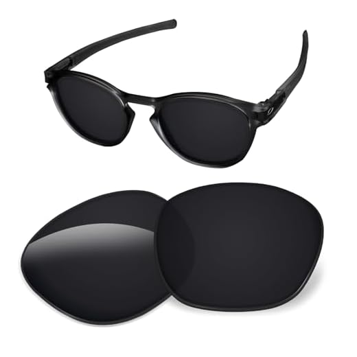 Lentes de substituição de 1,6 mm compatíveis com óculos de sol Oakley Latch OO9265, antiarranhões e resistentes a impactos (preto escuro)