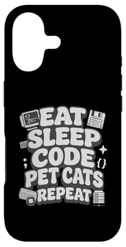 Eat Sleep Code Pet Cats Repeat Funny Programmer Cat Lover �X�}�z�P�[�X iPhone 17 �p