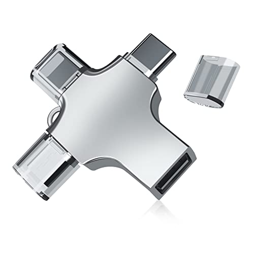 Steetek Dysk USB C 64 GB Adapter OTG 4 w 1 Micro USB/USB C/USB 2.0 Jump Flash Drive, kompatybilny z różnymi komputerami/tabletami/telefonami, kompatybilny z 3 typami interfejsów telefonu komórkowego Cover