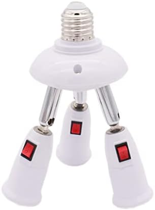 CLWHJ-360 Degrees Adjustable-3 in 1 E26/E27 Splitter Socket Adapter. E26/E27 Standard LED Bulbs 360 Degrees Adjustable 180 Degree Bendable Max Watt 180W (3 in1 with Switch)