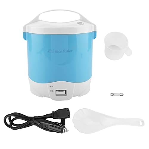 GYZOUKA Electric Rice Cooker 24V 180W 1.6L Portable Rice Cooker for Car Travel Non Stick Coating for Cooking Porridge Warm Dishes (Blue)