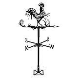 wetterhahn kupfer shop Hohle Tierform, lebensecht Dyna-Living Wetterhahn Hühner Windrichtungsanzeiger Windspiel Rostfreier Stahl Windfahne Deko-Wetterfahne Wetterfahne im Antik Stil Wetterfahne fürs Dach Garten Deko Schwarz