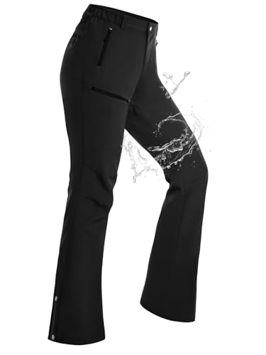 Cycorld Women'S Snow Ski Pants Fleece Lined Waterproof Softshell Insulated Flare For Snowboarding Hiking Winter Outdoor thumb #6