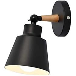 Lamparas De Pared Velador XINYANSEE Aplique de lámpara de pared rústico, Aplique industrial, para desván, sala de estar, dormitorio y pasillo, Negro (Sin bombilla)