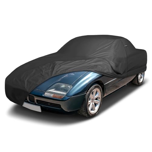 Image of iCarCover Premium Custom Car Cover for 1988-1991 BMW Z1 Heavy Duty Waterproof All Weather Rain Snow UV Sun Protector Custom Fit Full Exterior Indoor Outdoor Protection Car Cover (Black)
