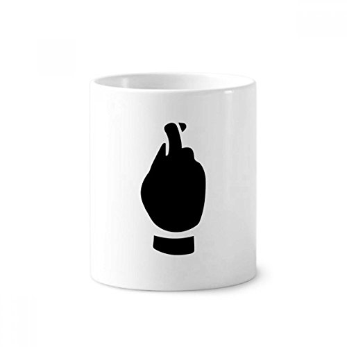 Tasse blanche silhouette motif geste pour stylos de bureau et salle de bain chic