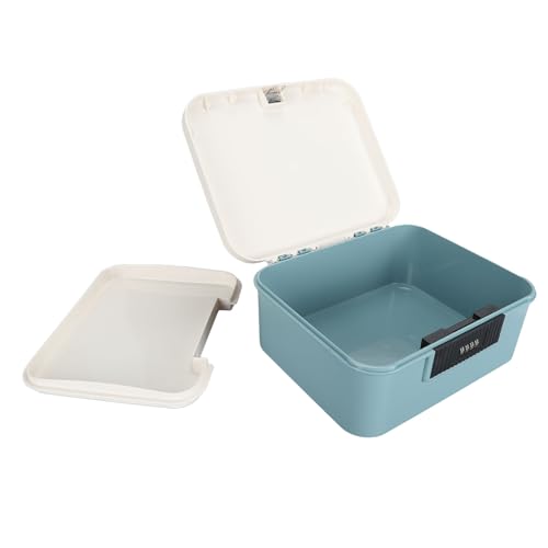 Boîte de rangement verrouillable Irfora de 9L avec code et double couche bleue - 3