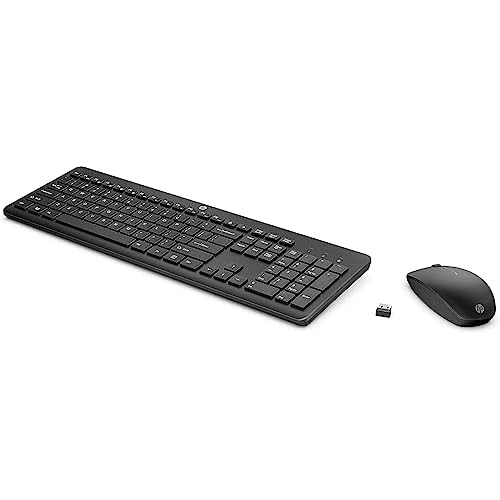 HP 230 Wireless Keyboard and Mouse Combo Set, 2.4 GHz Wireless USB-A Nano Receiver, Up to 1600 dpi, Up to 16 Months Battery Life – Black