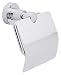 Produktbild tesa LOXX Toilettenpapierhalter mit Deckel, verchromt - WC-Rollenhalter zur Wandbefestigung ohne Bohren, inkl. Klebelösung -140 mm x 135 mm x 80 mm