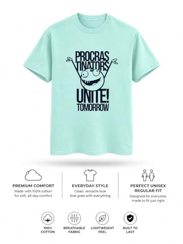 Image of Vastrio Unisex Procrastinators Unite Graphic Regular Fit Cotton T-Shirt