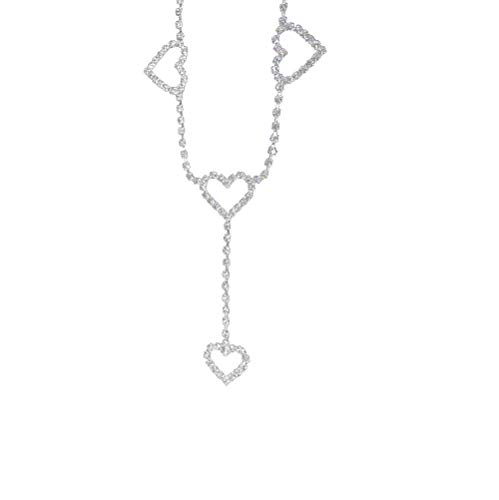 Rhinestone Body Chains Belt Crystal Waist Chains Heart Pendant Summer Beach Waist Body Jewelry Festival Belt Belly Jewelry for Women and Girls