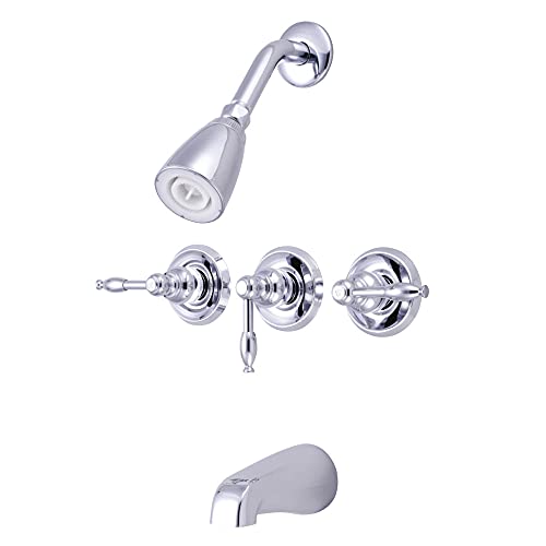 Faucet para bañera y ducha Kingston Brass KB231KL, alcance de pico de 5 pulgadas, Cromo pulido miniatura 1