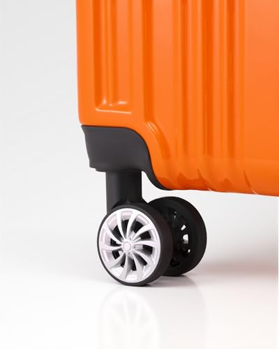 Image of Coolife Luggage, Suitcase with Durable and Lightweight, Checked Luggage with PC+ABS Hardshell, Dual Spinner Wheels, TSA Lock, and YKK Zipper(orange new, M(24in))