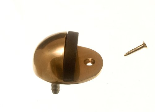 6 of Door Stop Stay Oval Type 75Mm 3 Inch Polished Brass with Screws